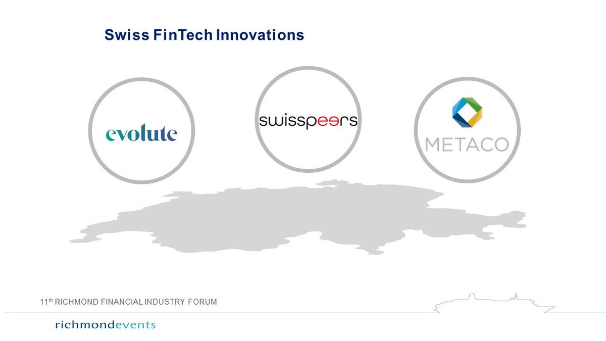 Three leading Swiss FinTech companies and leaders on stage in Interlaken:  Adrien Treccani/<a href="/metaco_sa/">Metaco</a> , <a href="/evoluteSwiss/">evolute, an Etops Company</a> / Michael Hartweg, Alwin Meyer/ <a href="/swisspeers/">swisspeers</a> #fintechnews @Swisscom_B2B_de @FIForum