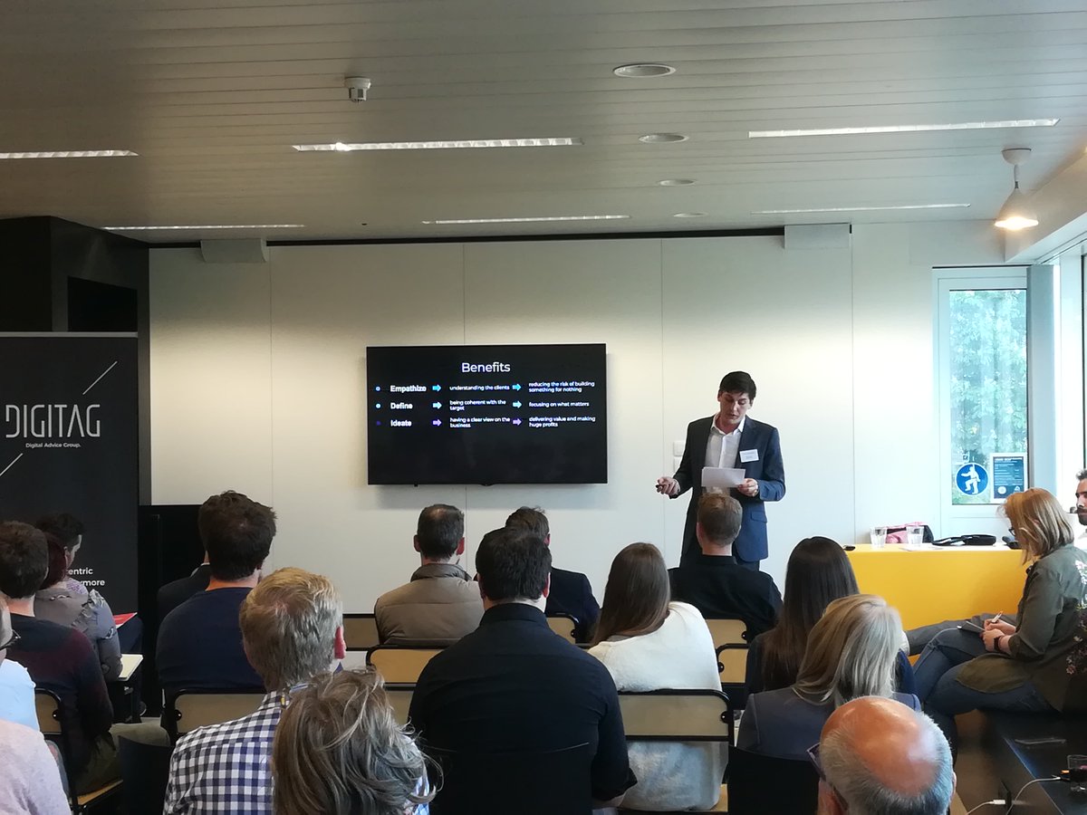 DigitagTv's tweet photo. "You may have the most beautiful and user-friendly app, but if it doesn't fit your customer needs, chances are you spent a lot of money and time building something for nothing." @Sachwb on #designthinking at #NextTech18 @hive5coworking https://t.co/vPqpp1mzyi
