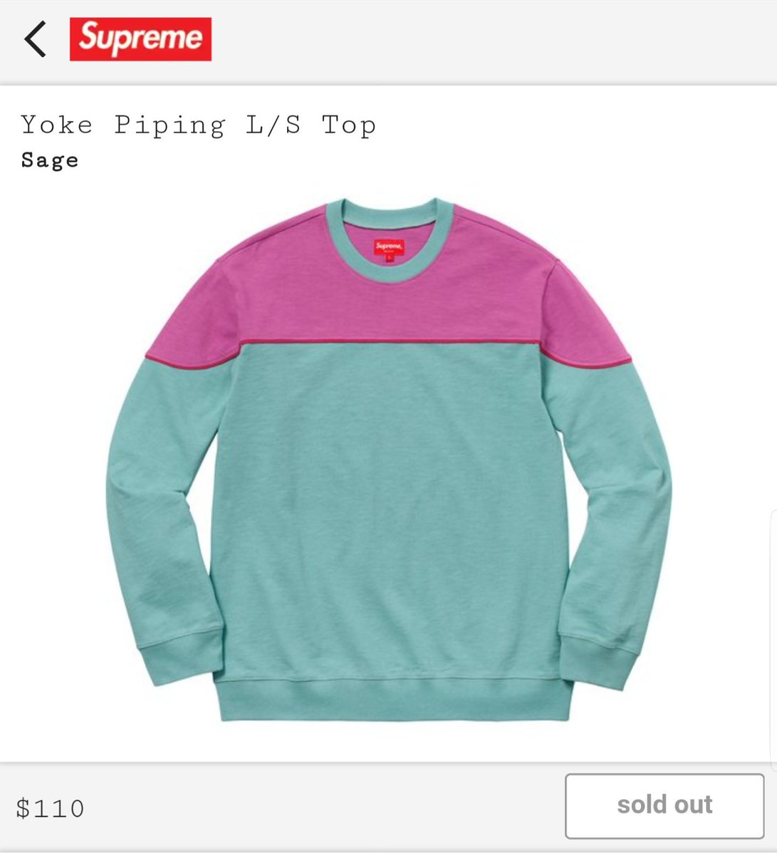 Angell_papaa's tweet photo. Supreme Yoke Piping Longsleeve Top
Size: Medium
$200 OBO
#supreme #preme #hypebeast https://t.co/AAhh0GzmLp