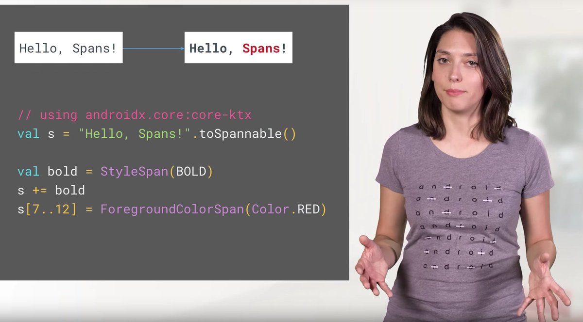 AndroidDev's tweet image. Make your Android development with Kotlin more clear, pleasant, and idiomatic with Android KTX. The library is now 1.0 alpha, part of #AndroidJetpack and has even more extensions. 
Check out what's new in @FMuntenescu's video → bit.ly/2rNYsOf