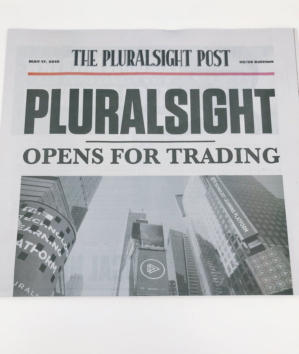 MikeFromSLC's tweet image. Extra, Extra, read all about it! #pluralsightIPO