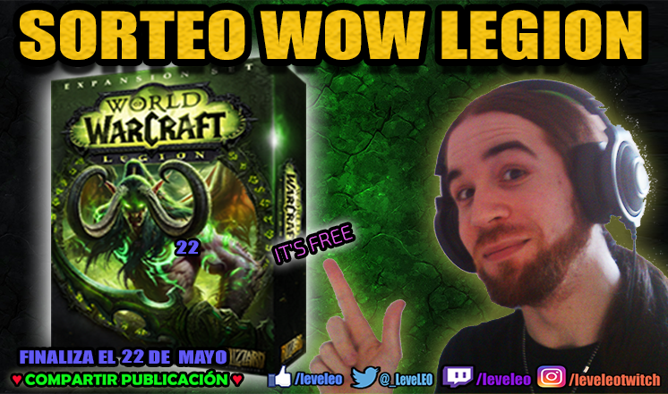 _LeveLEO's tweet photo. 43º SORTEO SEMANAL 😊Expansión LEGION para WOW, cortesía de NINNAX || Código válido para Europa. Finaliza el Martes 22 de Mayo ¡MUCHA SUERTE! ⭐️ >> https://t.co/4TRFvcnspR https://t.co/JIKF9IhtZc