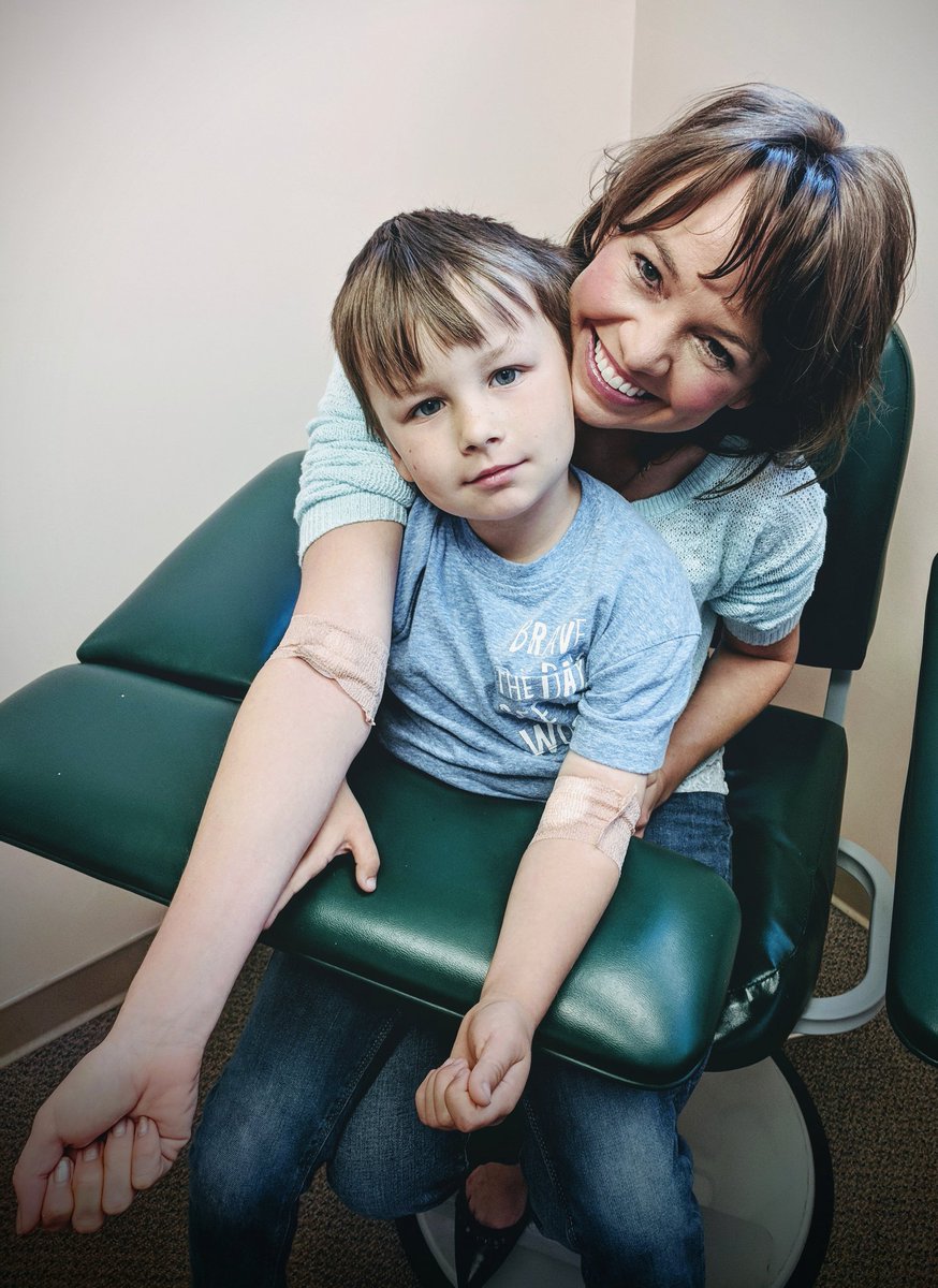 My brave boy!! His first blood draw to find out if he inherited FH from me. Finding out young because #FHCantWait No one in my family has to die from this anymore. #KnowFH @TheFHFoundation #Pediatrics #heartdisease #brave