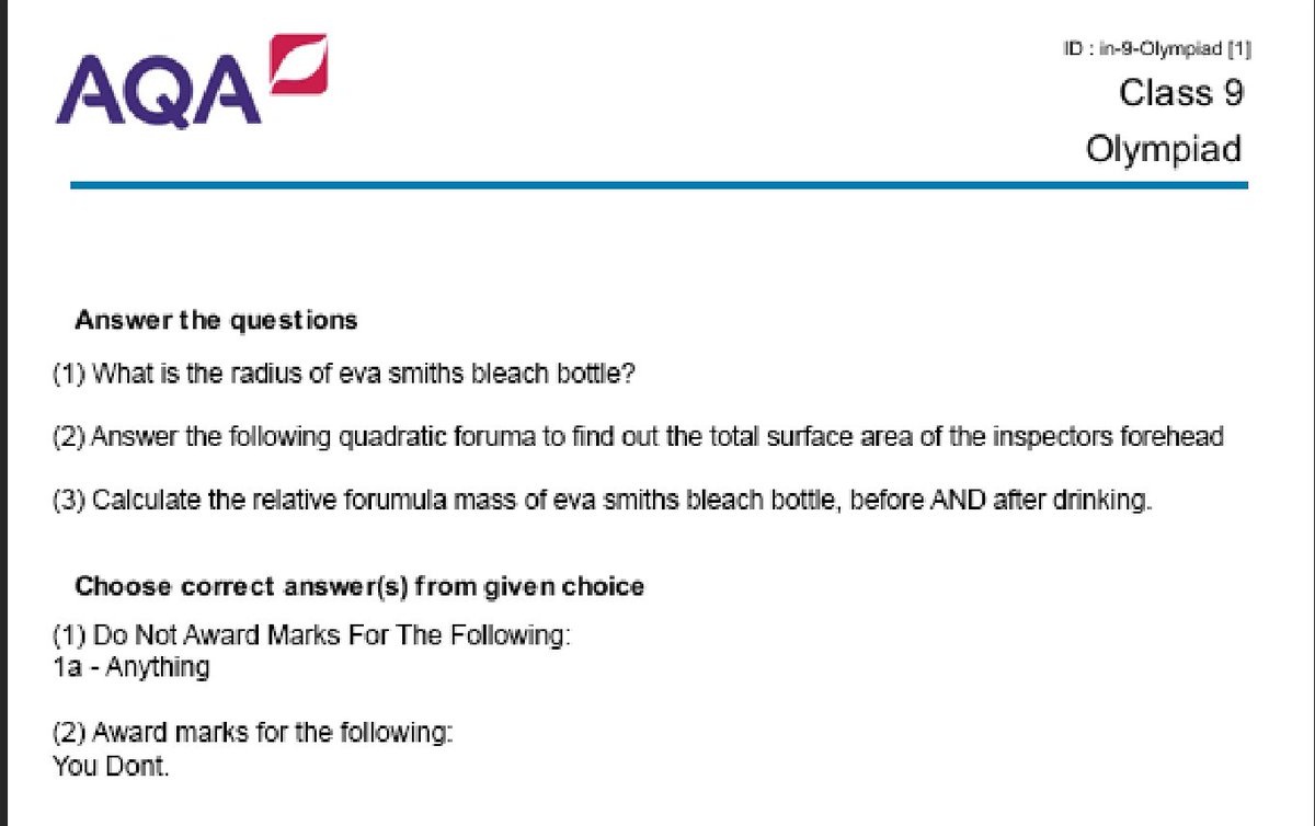 IAmInept_'s tweet photo. #AQA
#GCSEs2018
Woah, they pre-released the mark scheme material? https://t.co/qVICXOXMjs