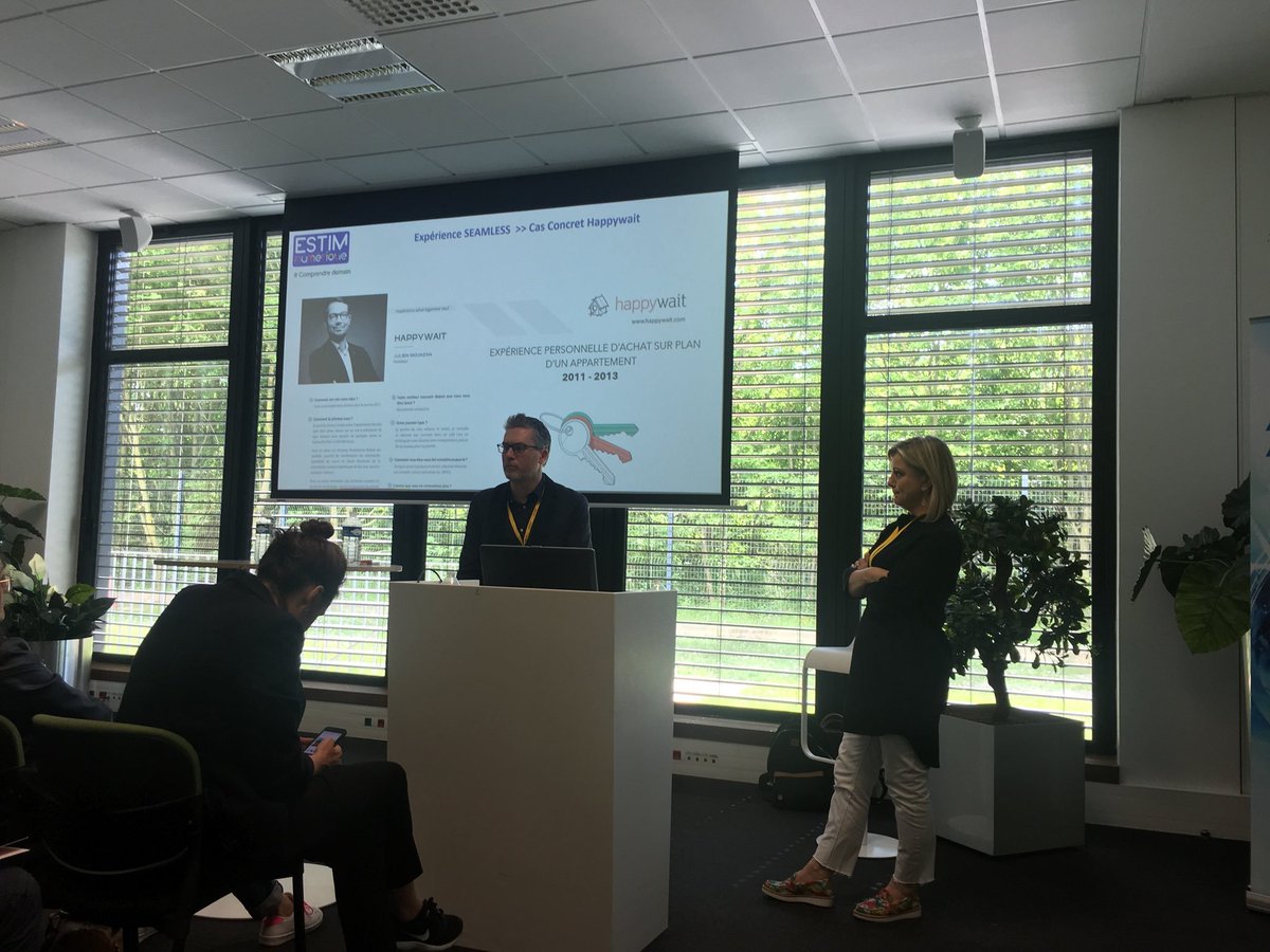 VillageCA35's tweet photo. Notre Maire @cormierf co-animait avec @EllenBonenfant un atelier #seamless à #ESTIMnum18 en mettant en lumière l"exemple d'@happywait_fr et sa solution innovante qui créé une #experience acquéreur #immobilier.
Quand notre @LeVillagebyCA est un formidable terreau d'#innovation ! https://t.co/cdhBdoDXbN