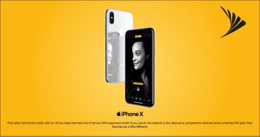 NuWaveSprint26's tweet photo. Get the amazing iPhone X, with Face ID, for only $20/mo. at Sprint. https://t.co/SsouzdSg7S