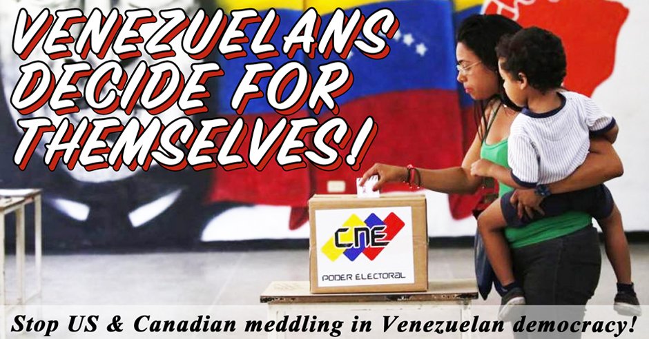 VenSolTO's tweet photo. Joint communique from 11 organizations in Canada: "The Canadian Federal government must rescind its sanctions on Venezuela and respect the Presidential elections!" #HandsOffVenezuela
Read the statement: https://t.co/dpM5ARdiYO https://t.co/W7QTXgRthC