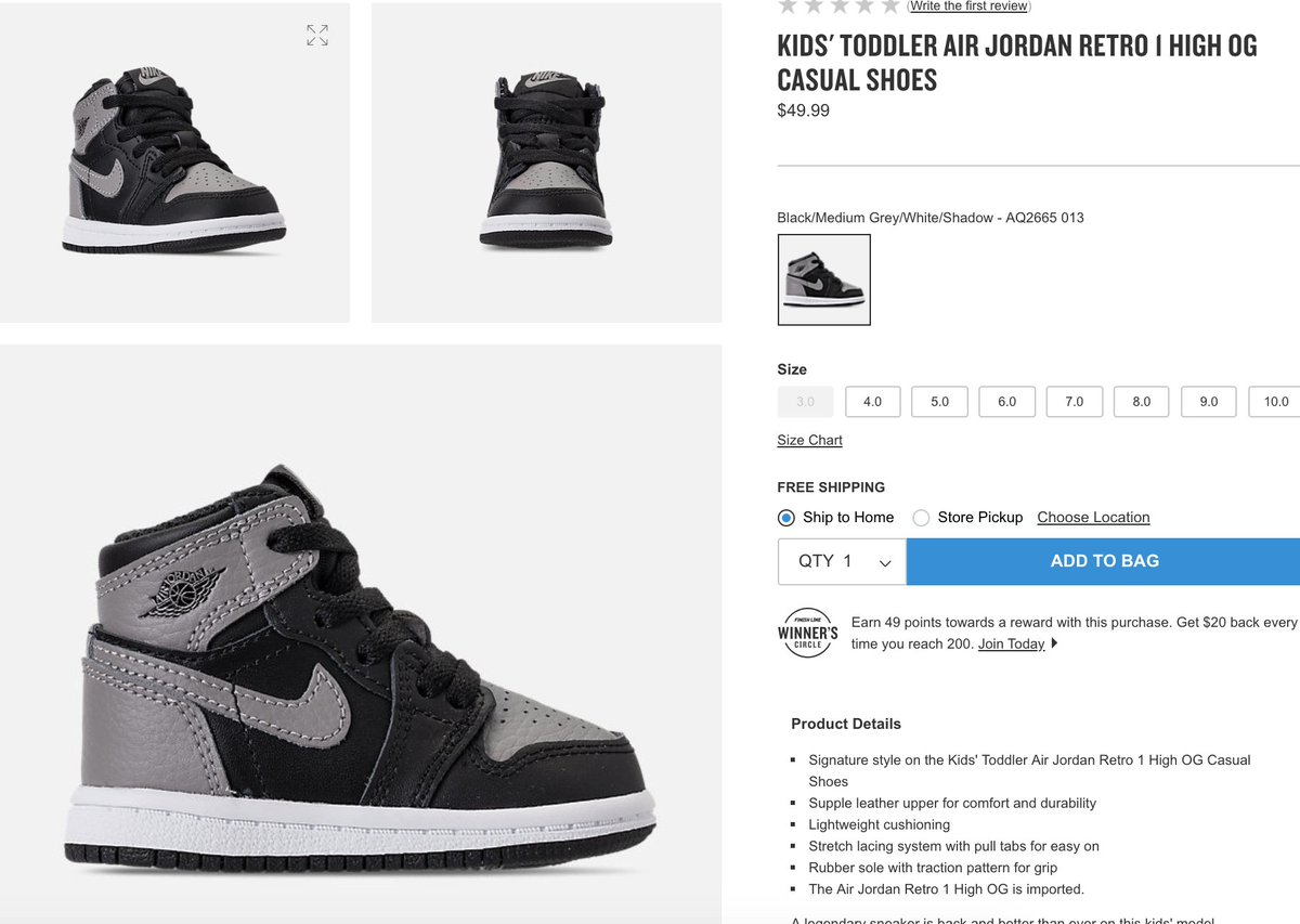 jordan 1 shadow toddler