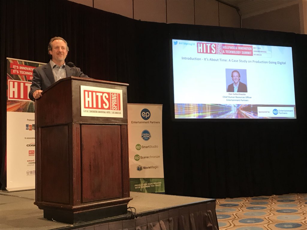 EntPartners's tweet photo. Chief HR Officer Dan Satterthwaite introduces a case study about #production going #digital with the use of our Smart products! #HITSSpring18 #SmartStudio #SmartTime #SmartStart #productionoffice https://t.co/WiQxoI0KFd