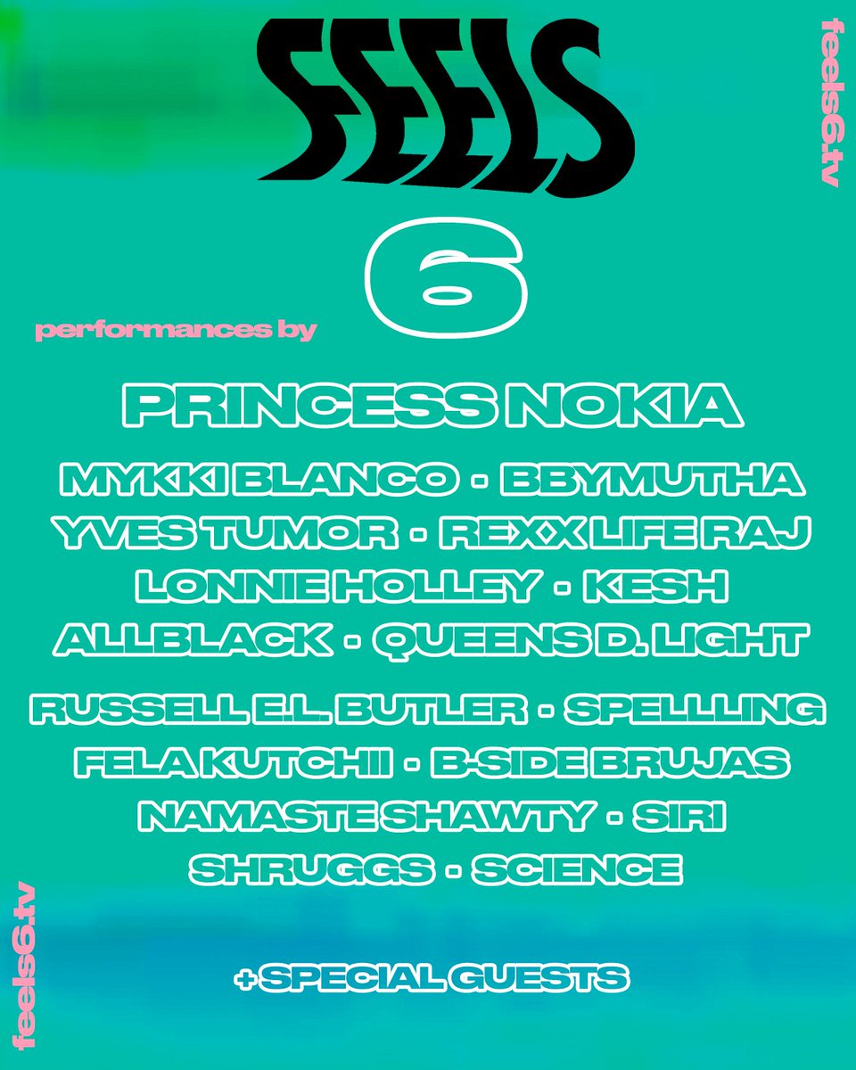 🌕 one more month 🌑

@FEELSVI

performances by:
@princessnokia 
<a href="/MykkiBlanco/">mykki blanco</a> 
<a href="/bbymutha/">bbymutha</a> 
<a href="/RexxLifeRaj/">solange stan account</a> 
<a href="/22NDWAYS/">ALLBLACK</a>
<a href="/YvesTumor/">Yves Tumor</a>
<a href="/___KESH/">KESH</a> 
@RussellELButler
<a href="/QueensDlight/">🌞Ms. Luminous 🌞</a>
+ MORE

🎥 FEELS6.TV 🎥