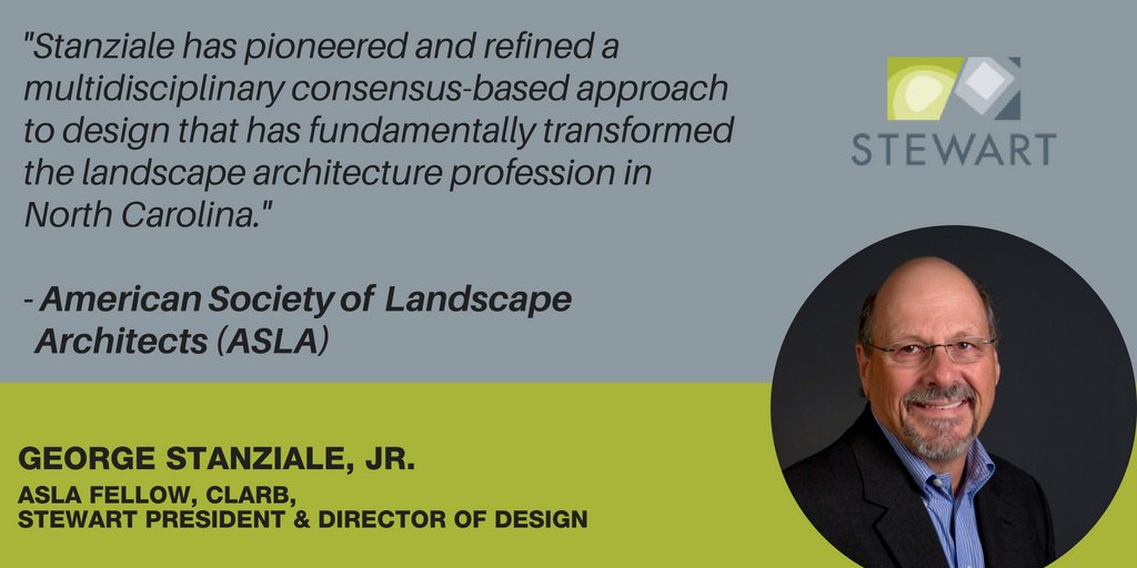 We’re honored to announce our very own <a href="/GeorgeStanziale/">George Stanziale</a> is one of 31 esteemed professionals elevated to the <a href="/NationalASLA/">American Society of Landscape Architects</a> Council of Fellows. Join us and <a href="/NC_ASLA/">NCASLA</a> in congratulating George on this well-deserved recognition! bit.ly/2IkXhjN