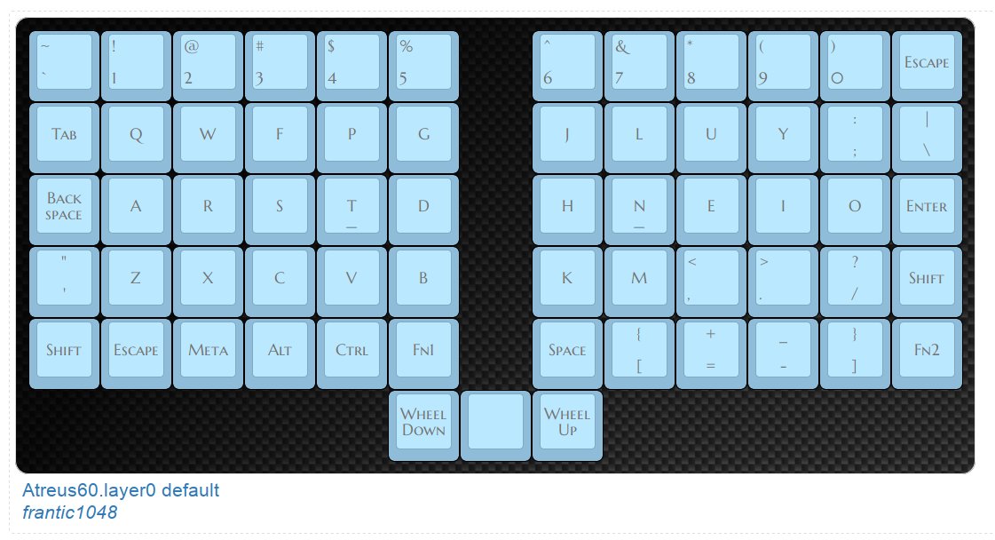 frantic1048's tweet photo. 这个 layout 会不会被打死呢( #keyboard_layout #atreus60 #colemak https://t.co/iBYcKIQyQ6