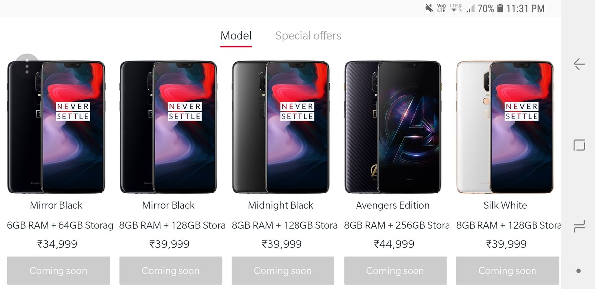 ishanagarwal24's tweet photo. Help me in deciding please? Which colour is the best according to why? Your help would mean a lot to me and I am so confused right now!
#OnePlus
#OnePlusIndia
#OnePlus6
#OnePlus6India
#OnePlus6FastAF
#OnePlus6Launch
#TheSpeedYouNeed https://t.co/Hyb6CWsLCM