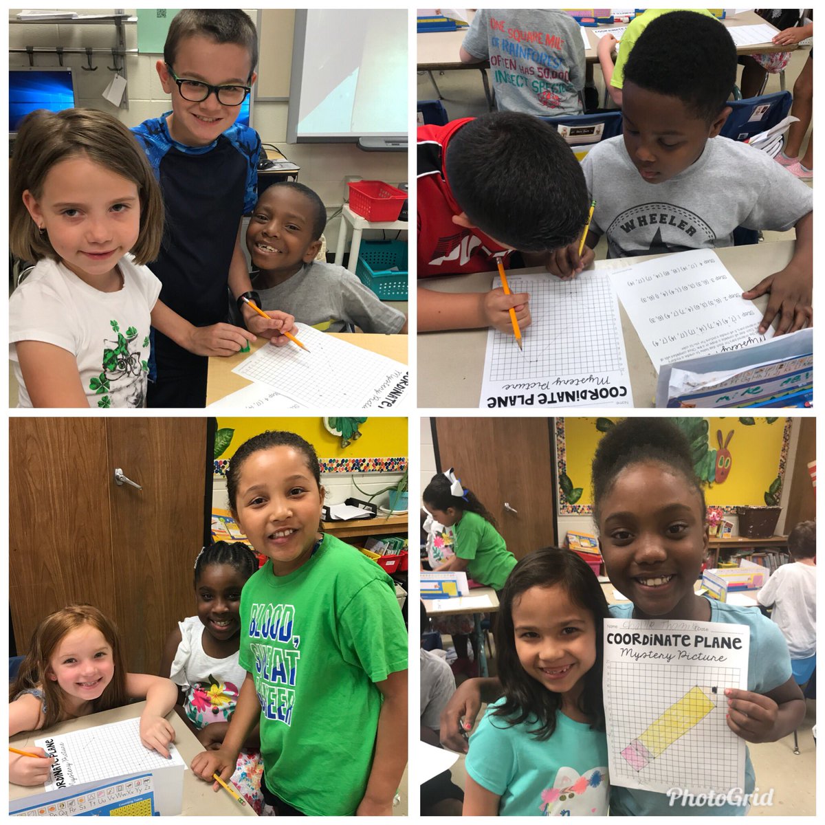 BarkerFinckCrew's tweet photo. What do the #bestthirdgradersinthedistrict do after KPrep? Teach first graders how to do some fifth grade math, of course! Mastery is teaching it to others! @WheelerElem @CoachMeredith @JCPS_ElemMath @JCPSKY @jcpsforward @AssistSupArea4 #coordinateplanes #orderedpairs #xyaxis https://t.co/SWHhbGcvwD