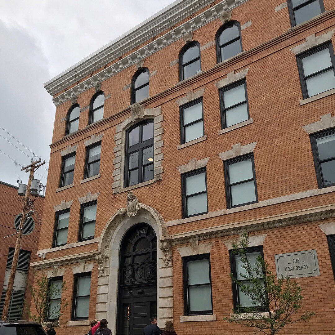urapgh's tweet photo. Today URA staff toured the completed Bradberry Apartments and the Garden Theater, currently undergoing historical redevelopment. The URA provided $1.2M in financing for the projects. We’re happy to learn that Bradberry just filled all 16 units, 4 of which are affordable! https://t.co/9XEwS9YxZX