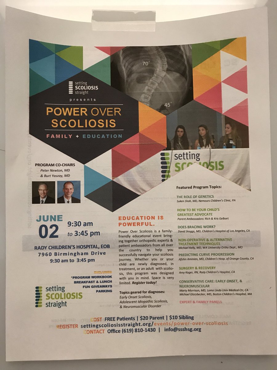 Come attend the Power Over Scoliosis Event!  www.settingscoliosisstraight/events/power-over-scoliosis #radychildrens