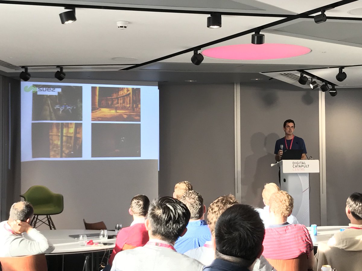Pete_Bloomfield's tweet photo. @BeTomorrow on stage now talking about applications of their drones #JetsonMeetupEU @DigiCatapult https://t.co/8tKjLYUph5