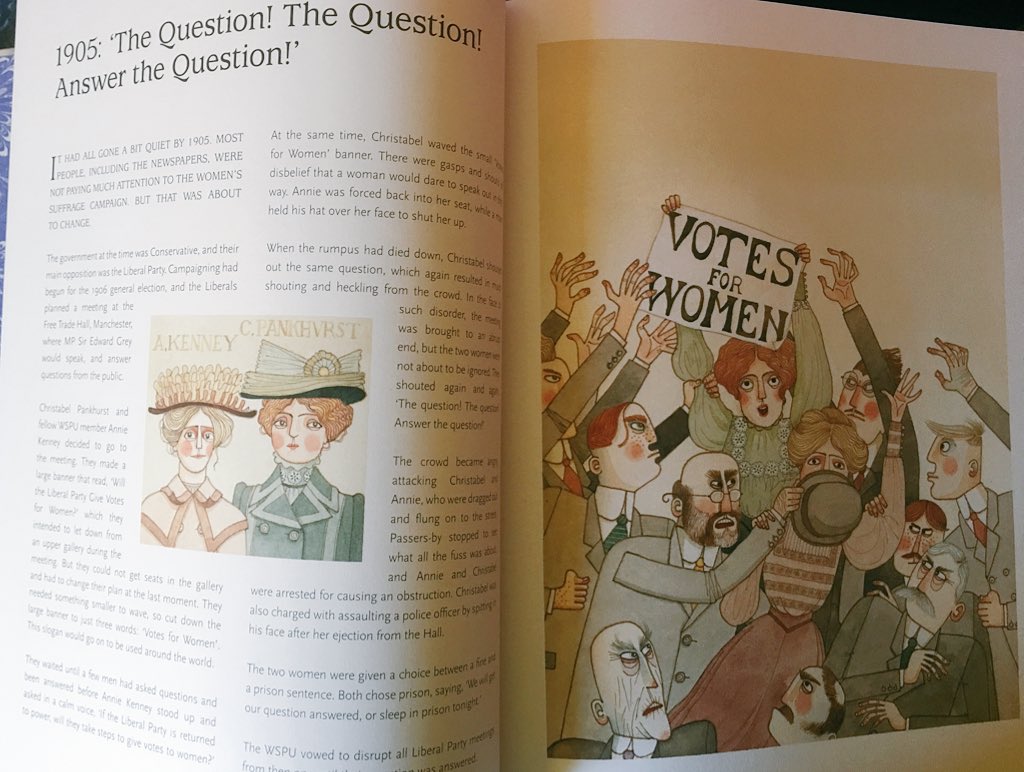 smithsmm's tweet photo. This is an absolute belter of a book. A stunningly illustrated history of the women’s suffrage movement. 

David Roberts has created not just a beautiful book but an important one to boot. #suffrage100 #womensEd https://t.co/7yMC6uUaMx