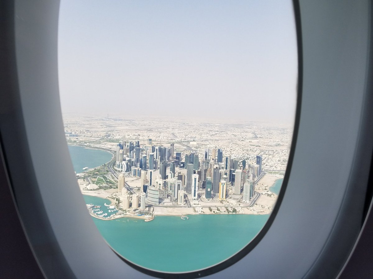 Nice view of #Doha on my <a href="/qatarairways/">Qatar Airways</a> flight this morning!