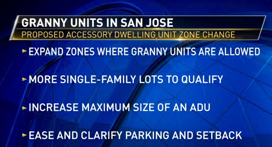 KrisNBC's tweet photo. #GrannyUnit changes the @CityofSanJose planning department will recommend to the City Council in order to “help people House relatives and create more #AffordableHousing opportunities.” My @nbcbayarea story today
https://t.co/TKkCov7IE6 @buildingsanjose #AHA2018 https://t.co/r2uem4d6Ei
