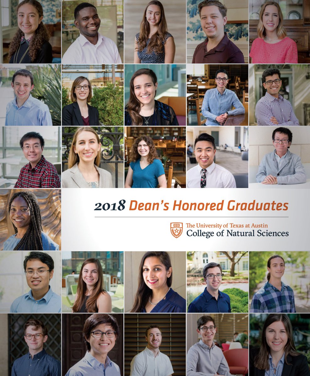 TexasScience's tweet image. Meet our 2018 Dean’s Honored Graduates. They have not only excelled in the classroom, but also in other areas: scientific research, independent intellectual pursuit, &amp;amp; service/leadership to CNS &amp;amp; @UTAustin.
Meet them at txsci.net/2018DHG
#UT18 #CNSGrad