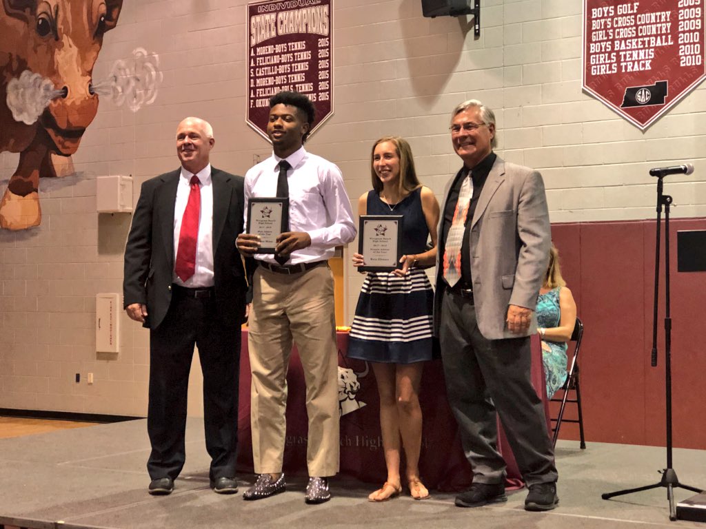 WRHSStampede's tweet photo. Wiregrass Ranch Athlete of the Year for the class of 2018: Reis Ehmen &amp; Jordan Miner. https://t.co/3fNWOLsjLx