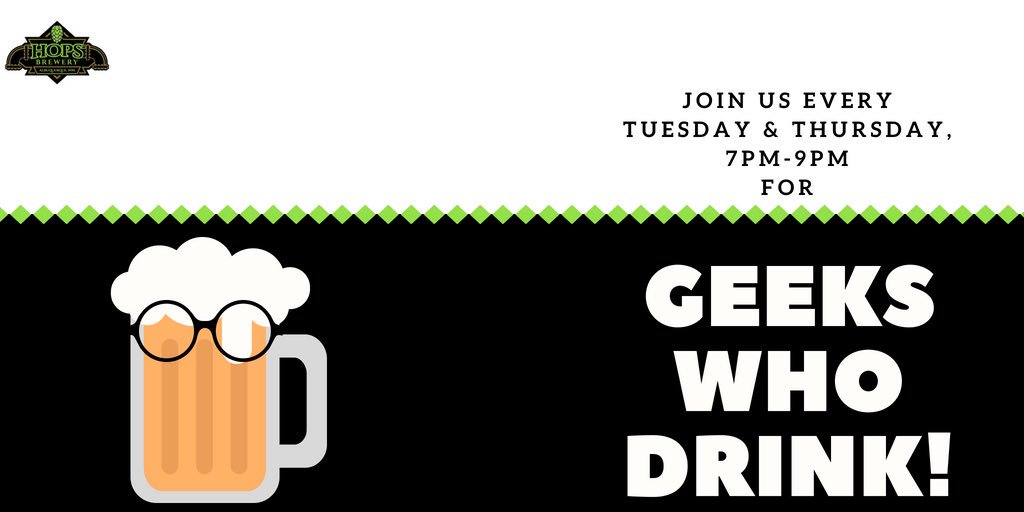 HopsBreweryAbq's tweet photo. Join us and @geekswhodrink for some trivia and chances to win prizes! Starting @ 7p 🍻🤓 https://t.co/kebe9tcu7N