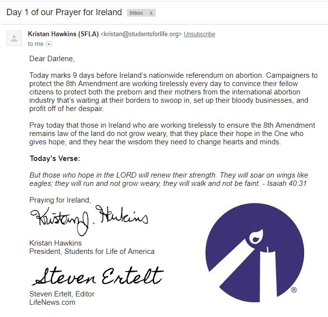DarleneHBrook's tweet photo. #APrayerForIreland💗🙏💞

Pray today that those in #Ireland🇮🇪who are working tirelessly to ensure the 8th Amendment remains law of the land do not grow weary, that they place their hope in the One who gives hope, and they hear the wisdom they need to change hearts and minds. https://t.co/tvKHKgfxyn