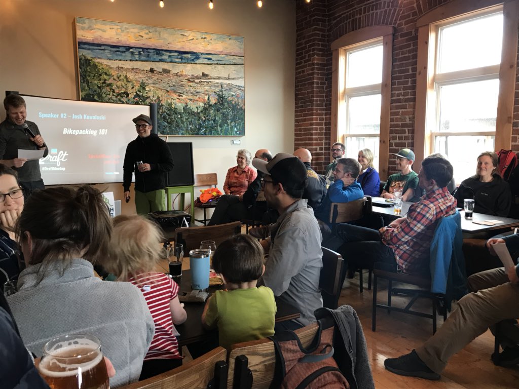 Up next Josh Kowaleski biking 101! #draftmeetup #duluthbikes #duluth <a href="/bentpaddlebeer/">bentpaddlebeer</a>