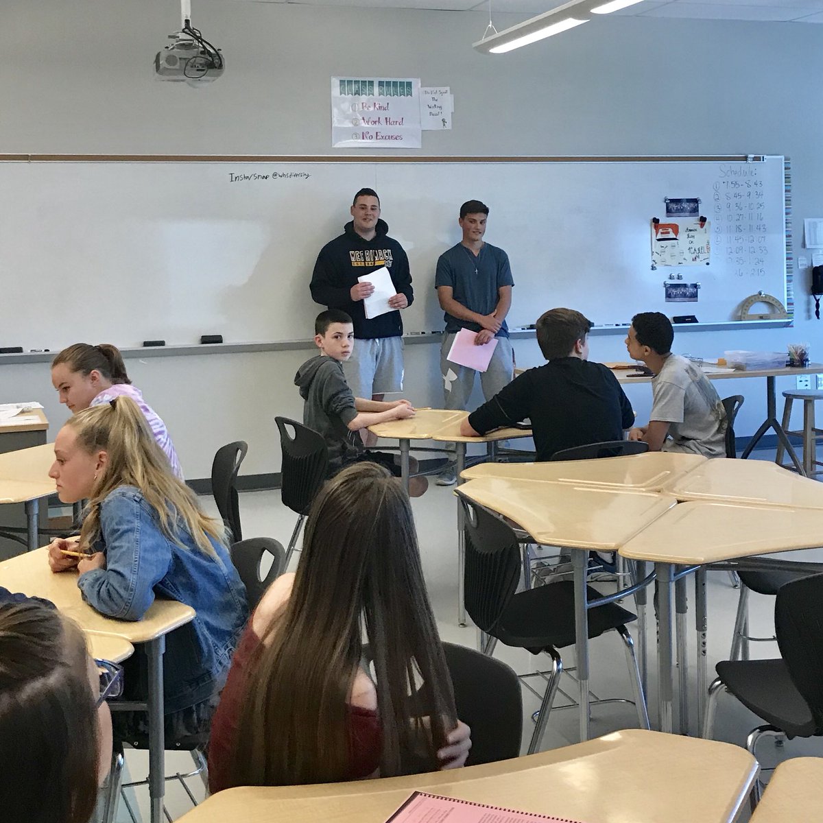whsdiversity's tweet photo. Visited the 8th graders at the Galvin on Monday. Even though talking about the impact of hate symbols isn’t easy, it’s so important. Thanks to the A Team students for being so respectful! @GalvinMS @therealwmhs @ADL_NewEngland https://t.co/welSKrKWR5