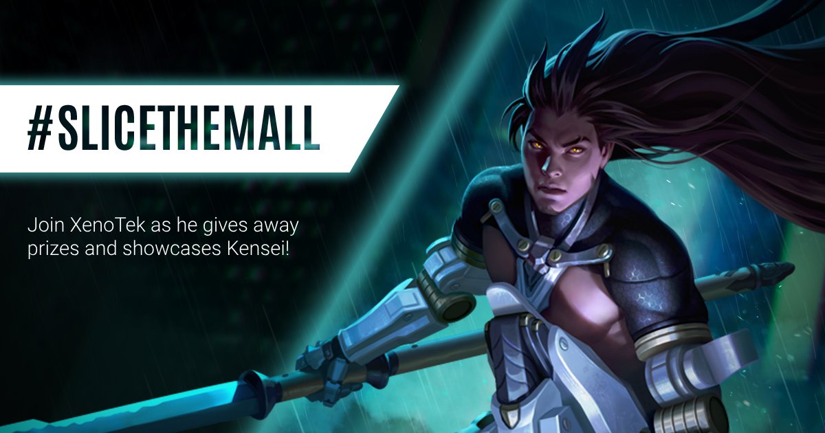 vainglory's tweet photo. The first #SliceThemAll creator event is underway! Join @XenoTekOfficial as he kicks off a weekend full of exclusive #Vainglory giveaway streams! 🎁

Join us now LIVE on Twitch! 🔴 https://t.co/PZK1nzAS6b https://t.co/xAh4oJ75wk