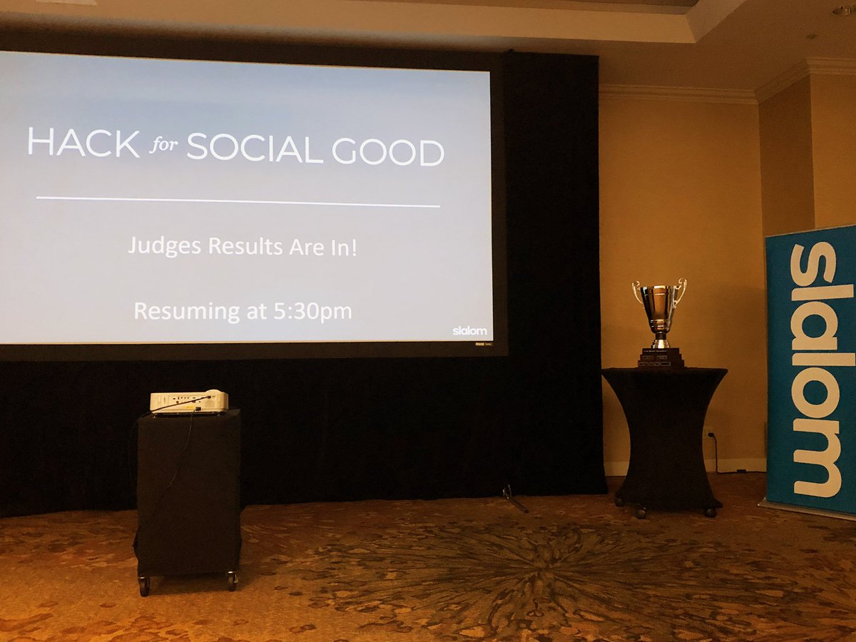 SlalomChicago's tweet photo. Results are in! In a matter of minutes the new #Hackathon winner will be announced! #slalomhackathon #imwithslalom #loveyourfuture https://t.co/wgvpv5J93r