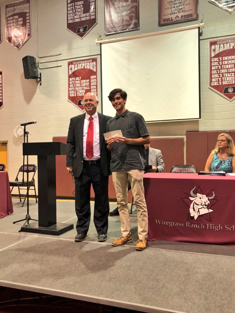 WRHSStampede's tweet photo. The Harry M. Olsen III Scholarship was presented to Carlos Garcia for his leadership, work ethic, &amp; character on the baseball field. https://t.co/3O2U44NcD9