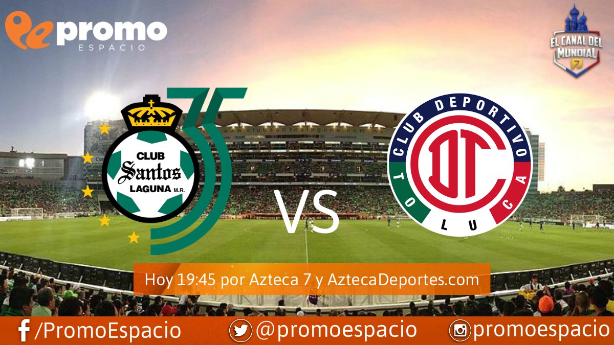 promoespacio's tweet photo. Esta noche @ClubSantos y @TolucaFC se medirán en el juego de Ida de la Final del Torneo #Clausura2018 🏆
Sigue la transmisión por @AztecaDeportes 🔝#ConectamosExperiencias #MuyPromo https://t.co/8zGWVeYAmF
