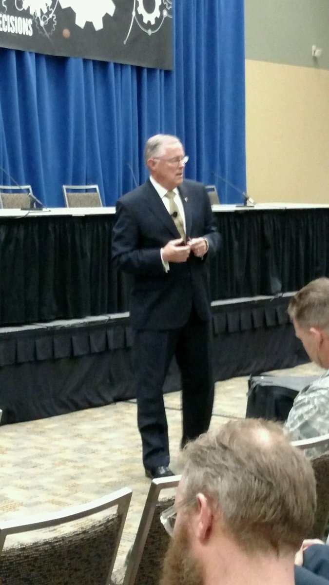 DoW_DISA's tweet photo. After three wonderful days of knowledge management discussion, collaboration, and energy, the DOD and #KMSymposium came to a close with guest speaker retired Marine Lt. Gen. Robert Shea. https://t.co/8RYYe1gxgx