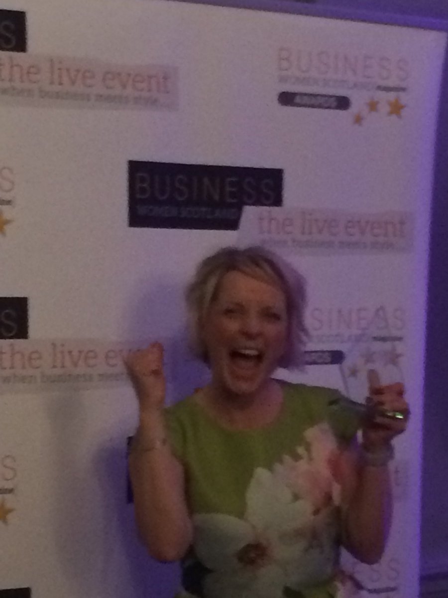 Emma Niven collecting our award for ‘Best Place For Women To Work’ at #BWSHospitalityandTourism awards here in Glasgow. We’re celebrating tonight! #LarderLife #GoEmma