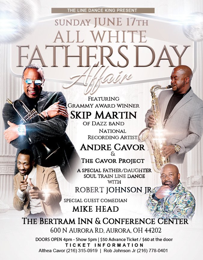 skipmartinmusic's tweet photo. #Cleveland see you June 17 at the All White Father's Day Affair
presented by The Line Dance King Robert Johnson Jr with Saxophonist Andre Cavor &amp; Comedian Mike Head

#skipmartinmusic #dontplaynogames #livemusic #linedance #linedanceking #robertjohnsonjr #andrecavor #mikehead https://t.co/iKDQ4he4r6