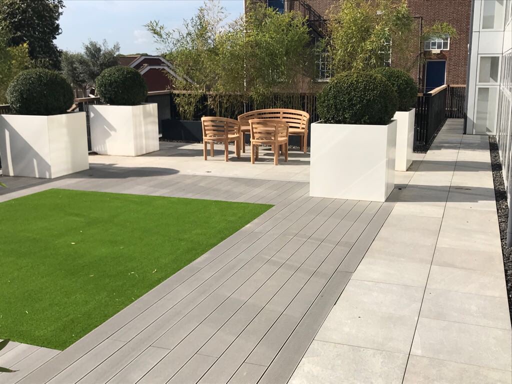 Check out this beauty of a job by <a href="/wooburnland/">Wooburnlandscapes</a> great work by mark, andy and the team, 150m2 symphony and 3 x areas of always green with shockpad installed on a roof terrace
