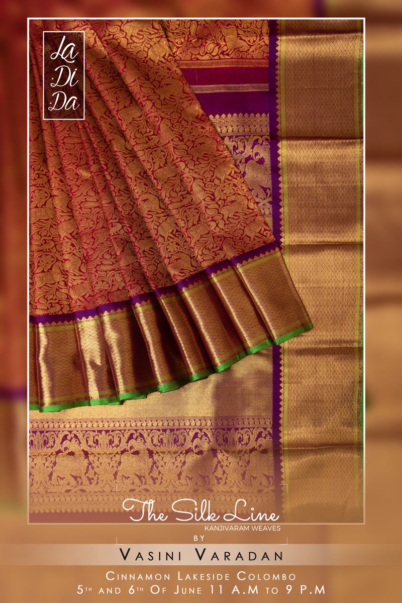 LaDiDaCmb's tweet photo. Meet our designer of Silk Line Vasini Varadan at La Li Da Colombo 2018!

5th &amp; 6th of June
Cinnamon Lakeside Colombo

Check out here - https://t.co/7H58Ys5oXT
Entry fee : 200LKR

#colombo #SL #Ceylon #highfashion #designerenclave #indowestern #fashion #indiandesigner https://t.co/WNm5BviT3K