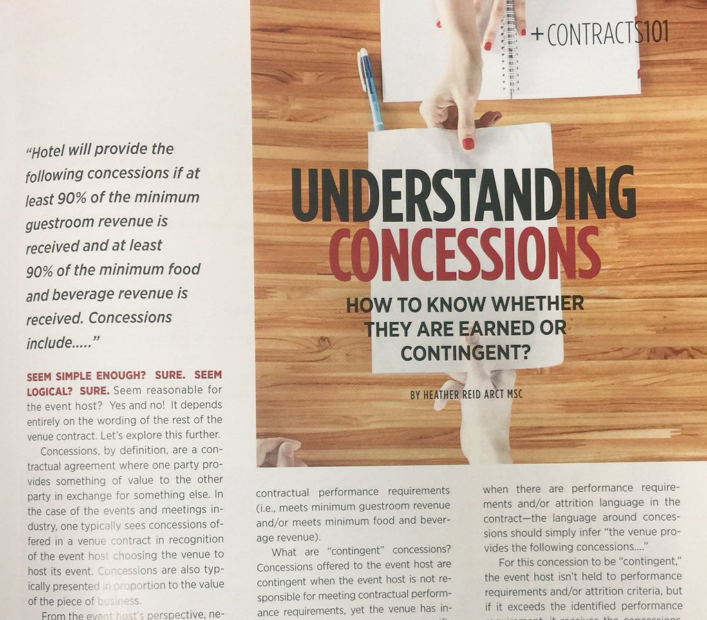 arleneschilke's tweet photo. Great content ⭐️ from @PlannerReid in @MeetingsCanada new issue! #concessions #eventprofs #hotels https://t.co/q2iRUZLyHd