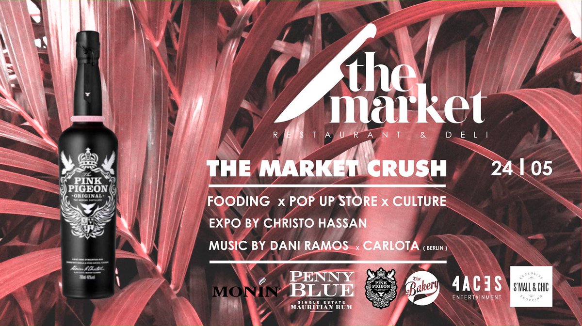 After the huge success of the first edition, The Market Restaurant &amp; Deli presents the second edition of The Market CRUSH with Pink Pigeon Rum at S'mall &amp; Chic.

We look forward to welcoming you &amp; yours soon! 
Book your experience by dialling 5253 5206 or 489 1500.