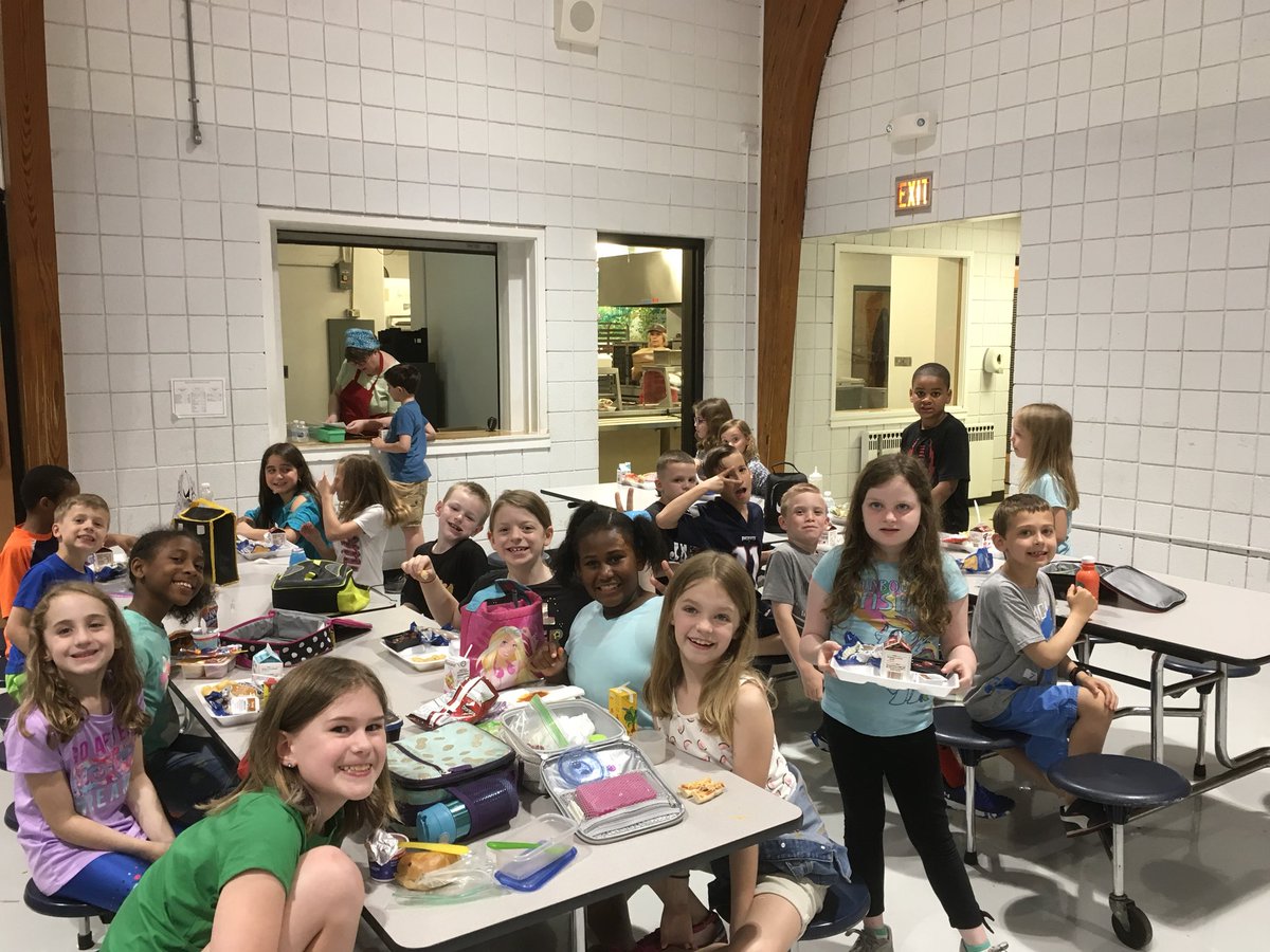 Ms_Zusinas_APC's tweet photo. Students testing out their lunch seats for next year! #elementaryvisit https://t.co/ZCd0VvsTdY