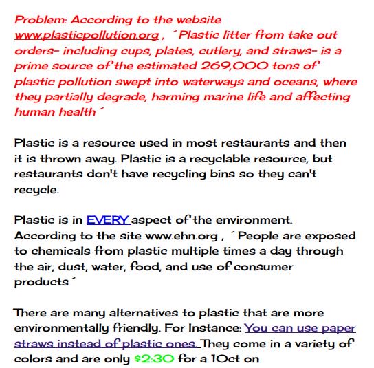 BonigBCE's tweet photo. Every wonder how restaurants  can reduce plastic in their take-out foods?  Check out these statistics and retweet to get the word out! https://t.co/9SSbZKDNAA