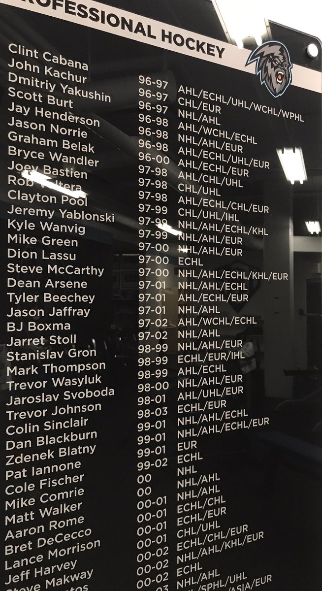 20 years of history.  Recognize any of these names that have gone on to play NHL, PRO, CIS...a reminder to our hometown team everyday as they work towards their goals and play for the community.  We hope you support us this year.