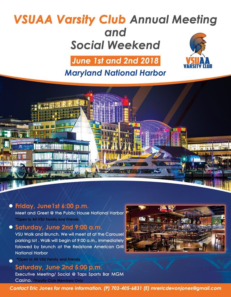 Tiffani_Sykes's tweet photo. Come fellowship with the Varsity Club chapter of the Virginia State University Alumni Association, June 1-2 at the @NationalHarbor! #VSU #VSUAAVC #HBCU https://t.co/awXWvzU5tJ