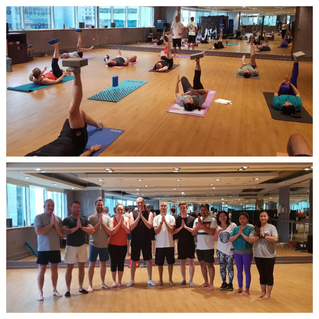 HannahQatar's tweet photo. @turnertownsend #qatar team yoga session for #MentalHealthAwarenessWeek #breakthestigma #ttqatarengaged https://t.co/QEsT6F1NHU