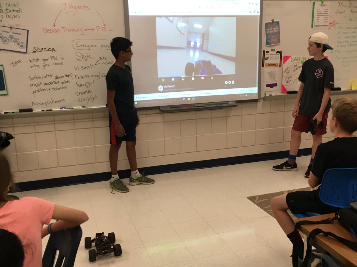 Students realize PBL and Design Thinking go hand-in-hand: a group repurposed an old boombox and dvd player to create a fan, and another repaired a remote-controlled car and robot.  Crestview = creative problem-solving!
#crestviewmiddle #cmslearns #pbl <a href="/spencerideas/">Dr. John Spencer</a> #wearerockwood