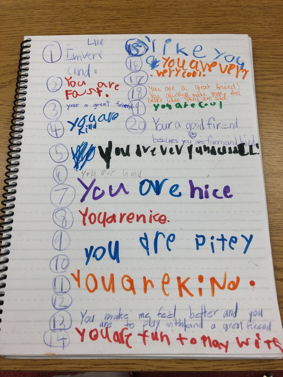 MrsCady15's tweet photo. Compliment pages to remind ourselves what we like about each other! @BV_ValleyPark https://t.co/efXl5syfyj