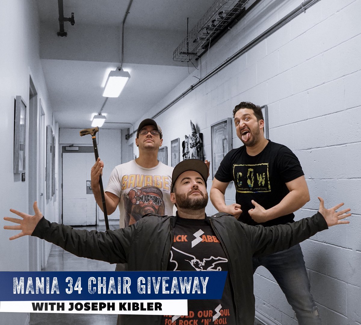CoWpodcast's tweet photo. 🚨NEW EPISODE🚨
The whole crew sits down with actor &amp; guest judge, @JosephKibler as we crown the winner of the mania chair/official CoW theme song competition. We also cover Hogan’s weak apology, and this week’s hot hot wrestling action!

Listen wherever you get ya ‘casts! https://t.co/IwyFNaj8E4