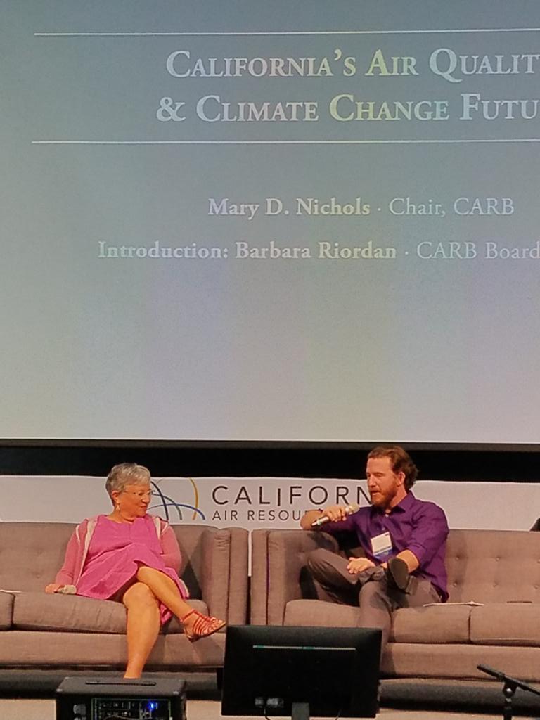 So proud of my PhD student Drew Story as he interviews CARB Chair  Mary Nichols at the <a href="/AirResources/">CARB</a> 50th anniversary celebration! #ucrs2p #Bournscollege